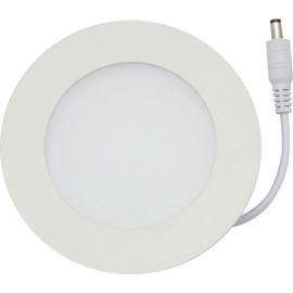 LED recessed ceiling light, 6 W, neutral white (~ 4500 K), round recessed light, flat, white