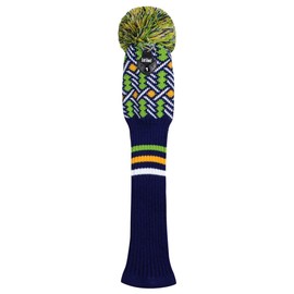 Scott Edward 1 Piece Knitted Golf Head Cover for Wood,Driver Wood(460cc) Fairway Wood/Hybrid,Soft, Washable, Anti-Pilling, Anti-Wrinkle, Long Neck (Blue Green, Driver)