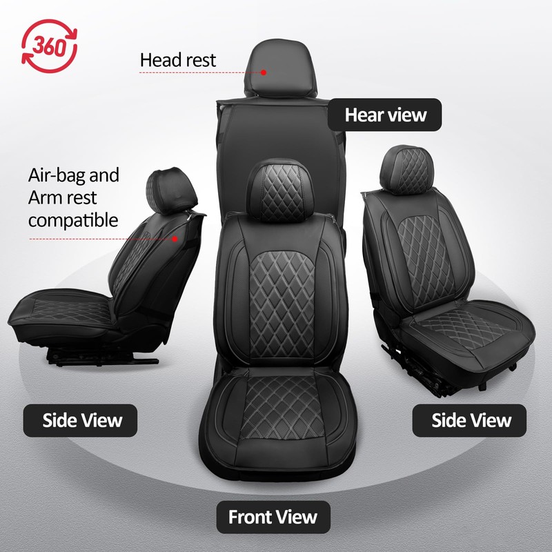 MIROZO Truck Seat Covers Full Set for 2018-2026 Jeep Wrangler