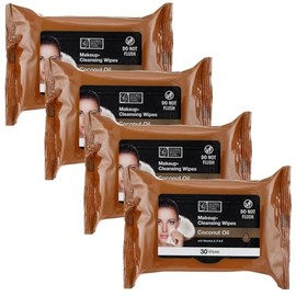 Global Beauty Care Makeup Cleansing Wipes 120 Count (4-Pack) (4PK x COCONUT OIL)