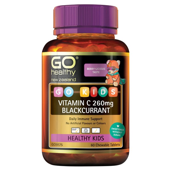 GO Kids Vitamin C Blackcurrant - 60 chewable tablets