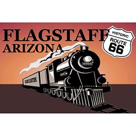 Signs 4 Fun Magnet – 66 AZ Train – Flagstaff Funny Magnet - 3.5” x 2.5” Easy Remove Fridge Locker Magnet - Magnet for Gifts Decor - Made in USA