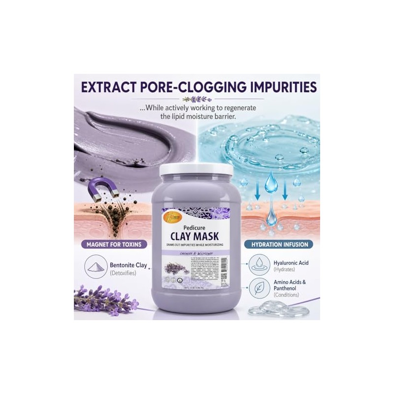 Spa Redi Pedi Clay Mask Lavender & Wildflower (Gallon) by