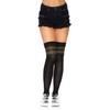 Leg Avenue Women's Ribbed Athletic Tights, Black, Gold