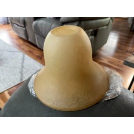 Unbranded Vtg Frosted Glass Lamp Shade Sconce Bell Shaped Gold