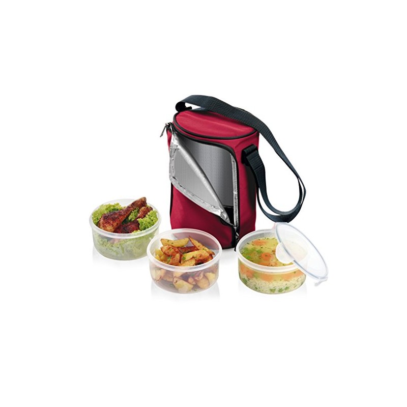 Tescoma Food 3 Containers of 0.8 L Each, Bordeaux Freshbox,
