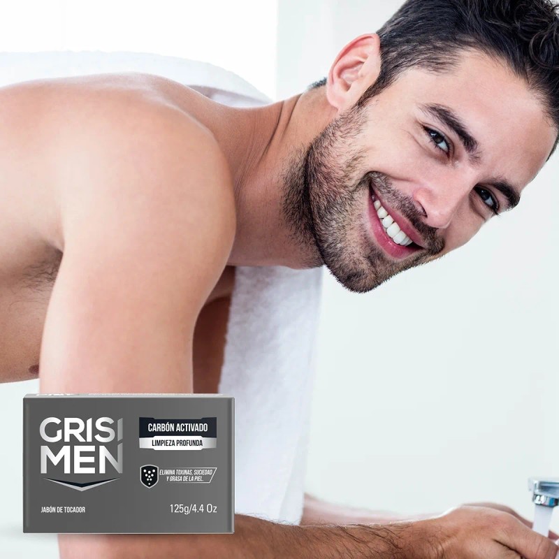 Jabón Barra Grisi Men Carbón Activado 125g