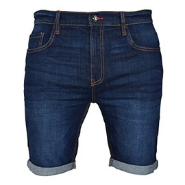 westAce Mens Stretch Denim Chino Shorts Super Spandex Skinny Slim Summer Half Pant Cargo Jeans Bottom (30, Dark Blue)