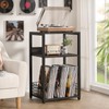 Large Rustic Grey Record Player Stand, 3 Tier 18" Wide