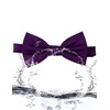 GUSLESON Mens Solid Purple Bow Tie Pre-tied Wedding Bowtie and