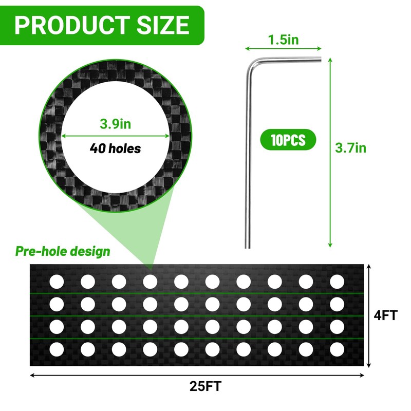 UNIFAMILY 4 x 25Ft Landscape Fabric Heavy Duty,Barrier Fabric with