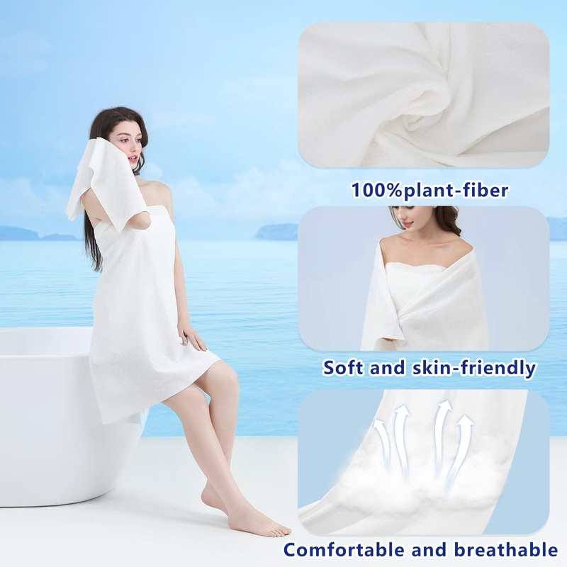 5 Pack Disposable Bath Towels, Large Compressed towel Tablets Disposable