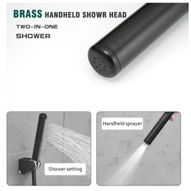 Homipro Oil Rubbed Bronze Brass 2 In 1 Function High Flow Handheld Shower Head Set High Pressure 7 Inch Oil Rubbed Finish Shower Head Sprayer Hand Shower Wand with 59 Inch Hose, Bracket