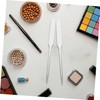 BIUDECO 2pcs Stainless Steel Makeup Spatula Long Handle Cosmetic Mixing