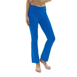 Private Island Women UPF50+ Bootcut Long Leggings Pants Pocket Swim Swimsuit Rash Guard Bathing Bottom (3XL, Blue-RMLBC)