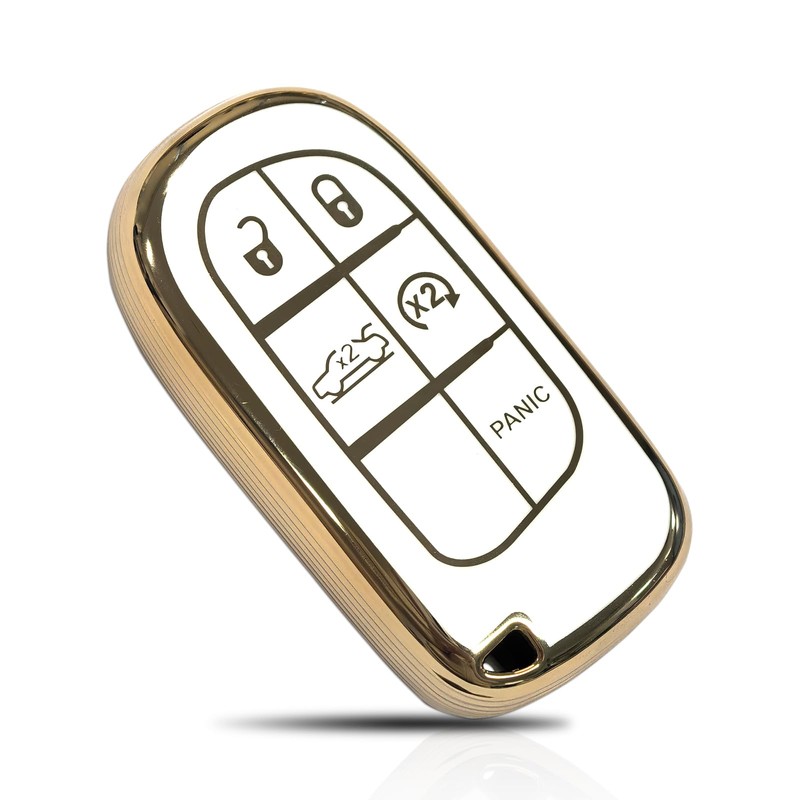 TPU Key Fob Cover Compatible with Jeep Grand Cherokee/Dodge Charger/Challenger/RAM