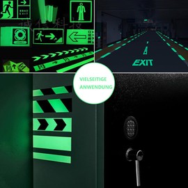 Sbomi Luminous Tape - Luminous Tape Green Light Tape Sticker - Fluorescent Self-Luminous Tape Safety Tape Warning Tape for Stairs, Steps, Stage Supplies (50 mm x 10 m)