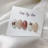 [Handmade Nail Tips] Butterfly Milk Tea Nails - Long Oval