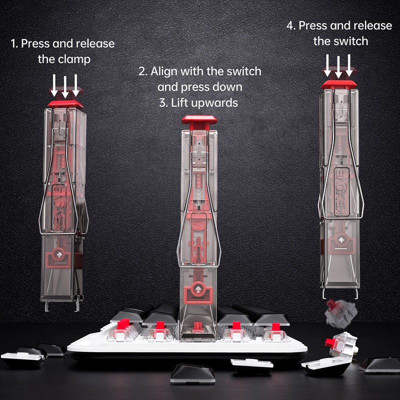 KEMOVE P10 2-in-1 Switch Puller Keycap Puller for Mechanical Keyboard,