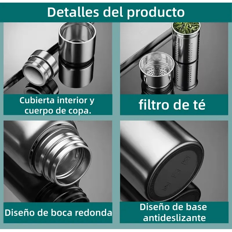 Termos De Acero Inoxidable Camping Para Café Y Agua 1500ml