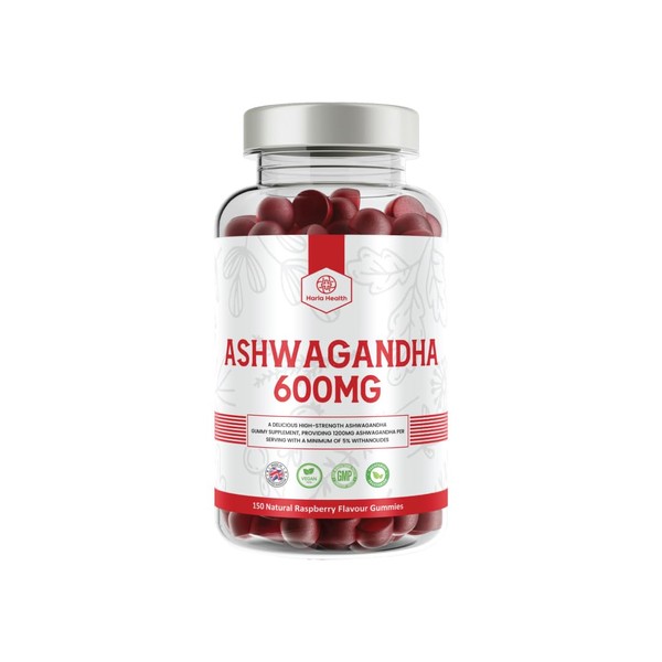 Ashwagandha - 600mg - 150 Natural Raspberry Flavour Gummies -