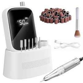 Wea&Hea Taladro eléctrico para uñas de 50.000 RPM para uñas acrílicas y de gel, blanco.
