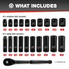 EACELIY 21pcs 3/8" Socket Set,Drive Impact Socket Set, SAE, Deep