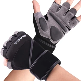 Grebarley Fitness Gloves, Training Gloves for Men and Women - Fitness Gloves for Strength Training, Bodybuilding, Weight Sports & Crossfit Training (M, Long Update)