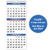 Dunwell 3-Month Wall Calendar 2025-2026 (Blue), Large Monthly Hanging Calendar
