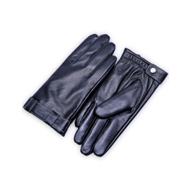 YISEVEN Men's Touchscreen Warm Fur Lined Sheepskin Leather Gloves Lattice Style Skin Tight Genuine Winter Fleece Hand Heated Lining Dress Driving Motorcycle Luxury Work Gifts, Black 9.5"/L