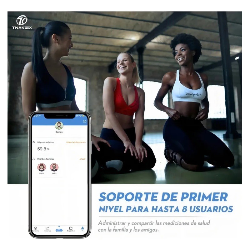 Báscula Inteligente Bluetooth Deylinghs Color Rosa Con App, 180 kg