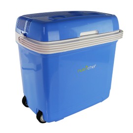 NutriChef Portable Electric Food Warmer / Cooler Fridge, 32L Capacity - 35 Can | Dual Cooling, Personal Thermo-electric Warming Digital Plug In Refrigerator for Car, Office, Beach, Travel
