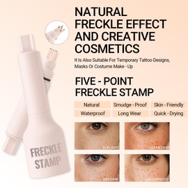 Erinde Sommersprossen mit Fünf Punkt Stempel, Natürliche Freckle Pen, Wasserdicht und Langlebig, Nicht Verblassend, Flüssiger Realistischer Sommersprossen-Tattoo-Stift, Einfaches Make-up-Werkzeug #01