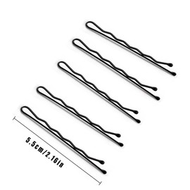 130 Pcs Bobby Pins Black, needle Bobby needle with plastic can, medium-sized wavy black hair clip suitable for all hairstyles, hair clip loose hair accessory (black)
