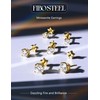Moissanite Earrings Studs 16K Gold Plated S925 Sterling Silver Flat