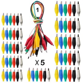 GTIWUNG Alligator Clip Test Clamp Alligator Clip Clamp Connector Circuit Test 90pcs + 10 Wires Double End Size Alligator Lead Alligator Clip