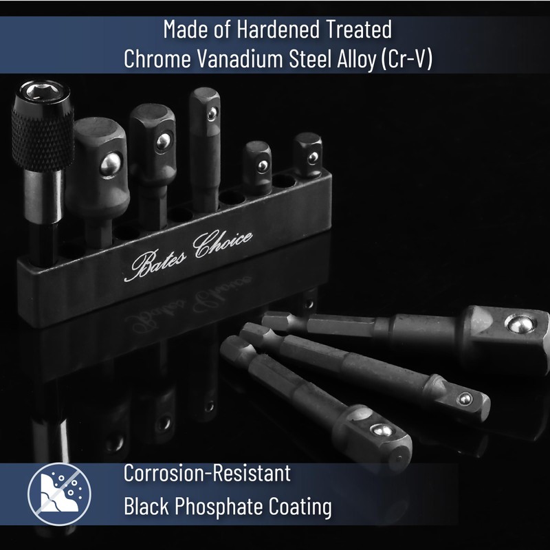 Bates- Impact Socket Adapter Set, 9 pcs, 1/4" 3/8" 1/2",