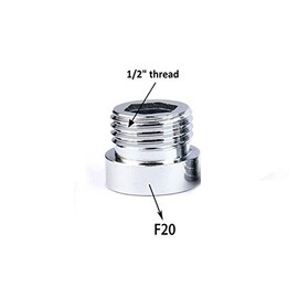Vogueing Tool Faucet Adaptor 1/2" Thread Connector Solid Metal Aerator Connector for Kitchen Washroom Tap (F20-1/2, 2Pcs)