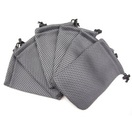 ALL in ONE 6pcs Grey Nylon Mesh Drawstring Bag Pouches for Mini Stuff Cellphone Mp3 10x15cm (4x6 Inch)
