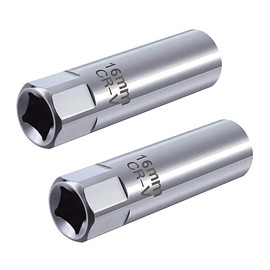 JNNJ Spark Plug Wrench, Spark Plug Socket, 12 Point, Thin-Walled, Spark Plug Wrench Remover Installer Tool Set, for Most Vehicles (16 mm), Pack of 2