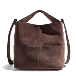 Suede Bags For Women Bucket Bag Brown Purse Crossbody Purses Slouchy Bag Suede Tote Bag Shoulder Bags (Brown)