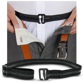 Camisa Stay Plus Tuck-It estilo cinturón para hombres, policías y militares (fabricada en Estados Unidos, tamaño estándar) (serie seleccionada), Negro (tamaño estándar), One Size (Adjustable)