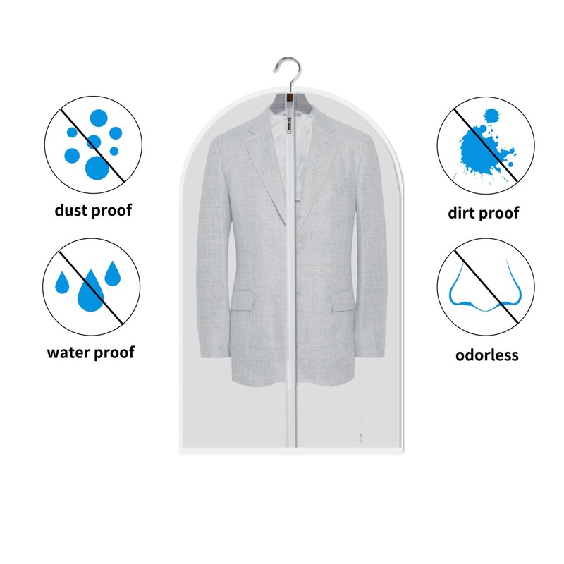 MsKitchen Clear Garment Bags Clothes Covers Protecting Dusts (Set of