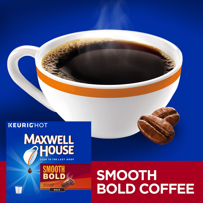 Maxwell House Smooth Bold Dark Roast K-Cup Coffee Pods (72