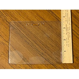 Unbranded Government Badge Holder Medical ID Case Lanyard Holes Horizontal Clear sleeve