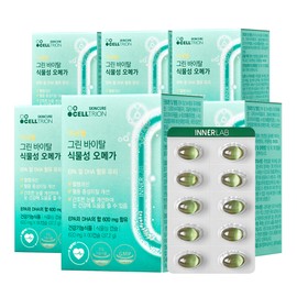 Inner wrap [Celltrion Inner Lab] Green Vital Vegetable Omega-3 60 Capsules, 6 Pieces / [셀트리온 이너랩] 그린 바이탈 식물성 오메가3 60캡슐, 6개
