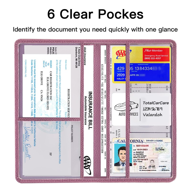 Valardoh Premium Car Registration and Insurance Card Holder, Car Document