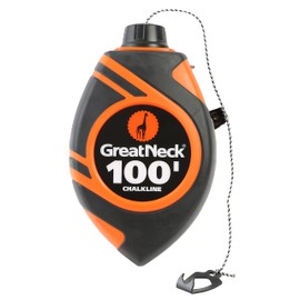 GreatNeck 74601 6 To 1 Chalk Reel, Retractable Chalk Line and Chalk Refill Bottle, Plumb Line Chalk Kit, Straight Line Tool