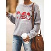 RETSUGO Christmas Sweatshirt for Women Christmas Gnome Shirts Long Sleeve
