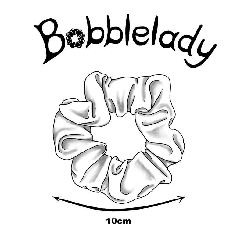 Scrunchies Set, 6 Pieces Silver Mesh With Lurex. Quality Silver